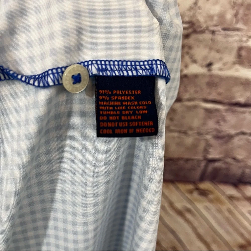 Donald Ross Sport Blue Check Short Sleeve Polo - Picture 8 of 9